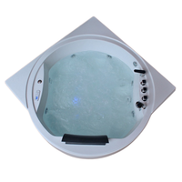 Baignoire autoportante moderne en acrylique, grande, blanche, d'angle, spa, hydromassage, 16 jets, capacité 2 personnes, forme ovale, garantie 5 ans