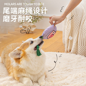 Dog toys with squeaking paper, pet toys for self-entertainment and entertainment, cotton rope style, teething and chewing - Product Image 1