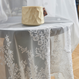 <span class=keywords><strong>Blanc</strong></span> vert foncé or Floral 3D <span class=keywords><strong>tissu</strong></span> brodé transparent 100% polyester tricoté techniques par cour mode rideau de douche Dolly - Product Image 6