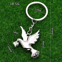 Porte-clés Colombe de la Paix, Cadeau pour Ami, Porte-clés en Métal, Pendentif pour Clés de Voiture et Sac, Porte-clés en Forme de Pigeon, Anneaux Porte-clés Paix, Porte-clés Animal Oiseau
