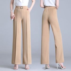 <span class=keywords><strong>Pantalon</strong></span> large vintage <span class=keywords><strong>en</strong></span> <span class=keywords><strong>soie</strong></span> glacée drapé pour <span class=keywords><strong>femme</strong></span>, nouvelle collection, taille haute, plissé devant, couleur unie, printemps-été, fin et ample, coupe droite - Product Image 4