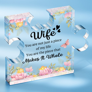Custom Acrylic Puzzle Piece Ornament UV Printed Personalized Acrylic <b>Plaque</b> Home Decor Family Gift - Product Image 5