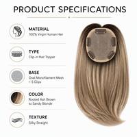 Mono Topper Personnalisé avec Dentelle Festonnée et Ligne Frontale Invisible, Pièce de Remplacement Capillaire en Cheveux Humains pour Salons de Perte de Cheveux