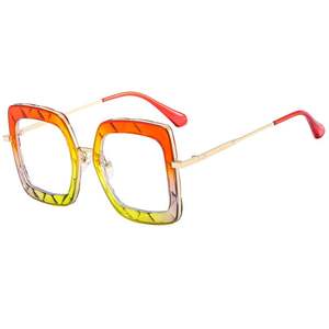 Lunettes de vue surdimensionnées anti-lumière bleue TR90 avec logo personnalisé, imprimé floral, monture carrée, pour femmes - Product Image 5