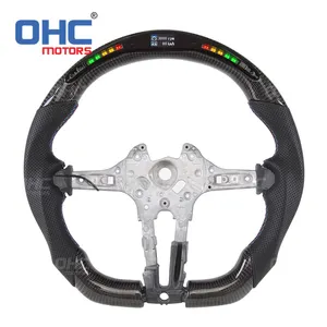 Car Steering Wheels for bmw steering wheel f10 f30 m3 m5 m6 F80 LED RPM Real Carbon Fiber Steering Wheel OHC MOTORS