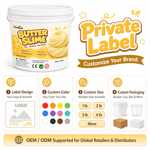 Slime al Burro in Secchiello da 4 libbre all'Ingrosso, Giocattolo Sensoriale Non Appiccicoso con Etichetta Privata per Scuole e OEM di Ricomposizione per E-commerce - Product Image 4