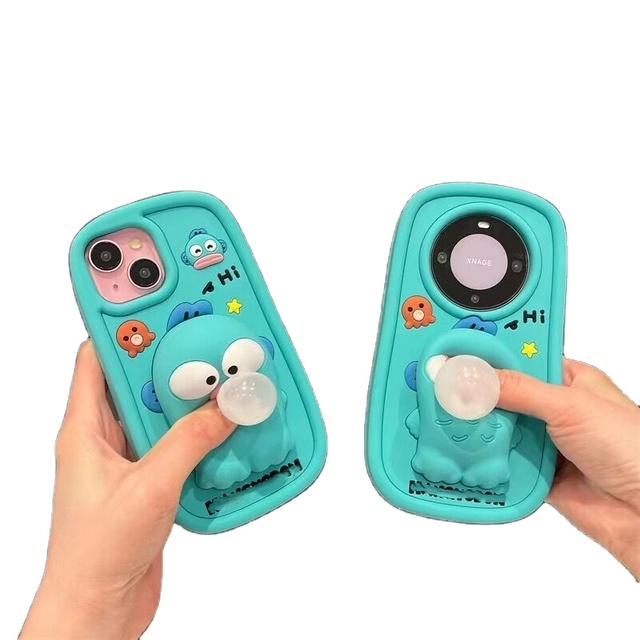 2024 New 3D Cute Cartoon Case for Huawei P60 Pro Blowing Bubbles Silicone Smart Phone Case for Iphone 11 12 13 14 15 Pro Max