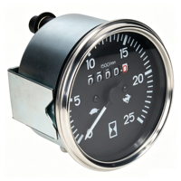 Tachometer MrGauge 1674637M91 Cocok untuk Massey Ferguson 275 281 290 298 565 575 590 595 Pengukur Jam 85MM Chrome Hourmeter