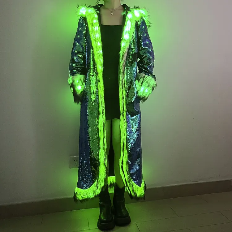 Novelty Gifts Glowing Led Women's Jackets Led Puffer Jacket For Dancing