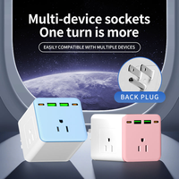 Nuevo Cargador Rápido PD de 10W 20W con 2 Puertos USB-A y 1 Puerto Tipo-C, Enchufe de Pared 3A para Reino Unido, Estados Unidos e India