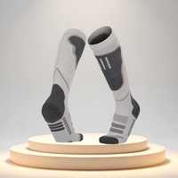 Chaussettes de ski en laine mérinos, hauteur genou, logo personnalisé, rembourrage épais en tissu éponge thermique, compression, chaussettes de sport pour snowboard