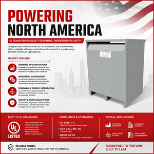 หม้อแปลงไฟฟ้าสำหรับสถานีชาร์จรถยนต์ไฟฟ้า 480V เป็น 208V 3 เฟส 60Hz 75kVA 150kVA 225kVA แบบแห้ง - Product Image 2