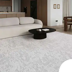 New Arrival large living room rug Eco-friendly ivory color carpet grey abstract rug