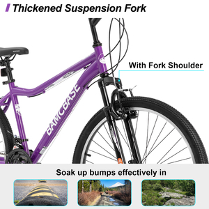 Vélo de montagne pour femmes JOYKIE BAMCBASE, <span class=keywords><strong>cadre</strong></span> en acier haute teneur en carbone, 21 vitesses, suspension avant, frein V, pneu 1.95, 90% SKD MTB - Product Image 3
