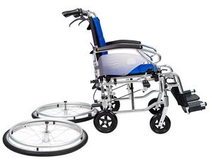 Sillas de ruedas manuales Rueda trasera de liberación rápida, reposabrazos abatible hacia atrás Reposapiés desmontable, silla de ruedas Premium plateada brillante - Product Image 5
