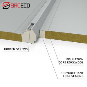 Panneau sandwich de <span class=keywords><strong>toiture</strong></span> en laine de roche avec bordure en <span class=keywords><strong>polyuréthane</strong></span>, facile à installer, ignifuge, isolé, imperméable et résistant à l'humidité, 50 <span class=keywords><strong>mm</strong></span> - Product Image 1