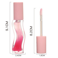 Huile à lèvres hydratante et repulpante minérale transparente bicolore au design ondulé et teinté, taille standard