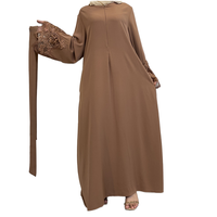 Abaya musulmane de luxe style Dubaï, grande taille, en polyester, longueur au sol, tissu doux de haute qualité, robe islamique traditionnelle