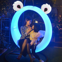 Moderne extérieur/salon balançoire lune siège lumineux solaire cour hamac enfants chaise berçante intérieur loisirs suspendus