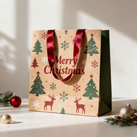 Luxuriöse Weihnachts-Kraftpapiertüten Geschenktüten für Weihnachtsfeiern Festliche Präsente Kleidung Handwerk Elegante Verpackungstüten