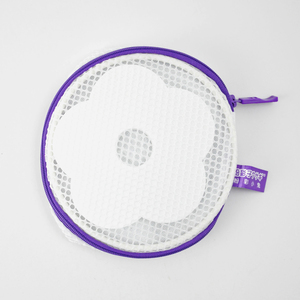 Sac à linge en maille ronde avec fermeture éclair violette pour le rangement des vêtements délicats - Product Image 3