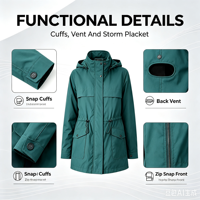 Veste décontractée à col montant zippé pour femme, mélange coton et polyester, coupe douce et décontractée, idéale pour le printemps, l'automne et les tenues quotidiennes.