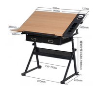 Bureau d'Étude et de Dessin Ergonomique à Hauteur Réglable avec Plateau Inclinable et Chaise