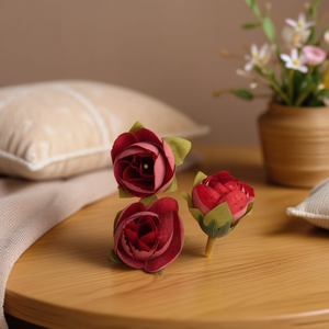 Fleurs en tissu ILAN 2,5 cm 3 pièces pour la décoration de la maison - Product Image 3