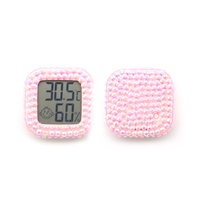 Mini hygromètre thermomètre de luxe à paillettes diamant pour extensions de cils, hygromètre en strass