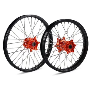 NiceCNC Aluminum Alloy DOT 1.6*21 "+ 2.15*19" 36 Spokes Wheel Rim For KTM 250 EXC 300 EXC 2003-2005 250 EXC F 2017-2019