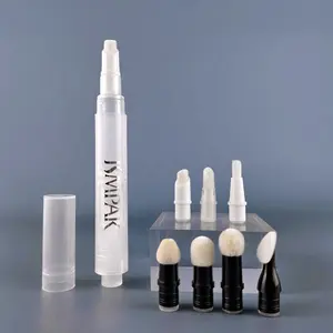 Hot Sale Soft Touch 4ml Empty Plastic Cosmetic Twist Cuticle Oil Customized Foundation Concealer Click Pen Tube With Brush