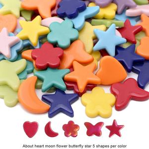 Unregelmäßige Glasmosaik-Bastelfliesen aus Recyclingglas in Herz-, Mond- und Sternformen für DIY-Projekte und Heimdekoration - Product Image 2