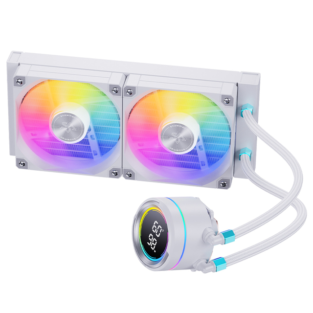 SNOWMAN AIO 240mm ARGB Liquid CPU Cooler High Performance Integrated Water Cooled Cooling Fan White Digital Pump Fans Cooling