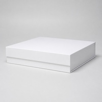 Boîte cadeau rigide blanche avec couvercle à charnière pour bijoux, cosmétiques, bougies, thé, chocolat et présentation de produits de détail haut de gamme