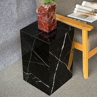 Socle en marbre Nero Marquina, piédestal, table d'appoint moderne de luxe, base pour exposition de fleurs, utilisation dans le salon, hôtel, durable