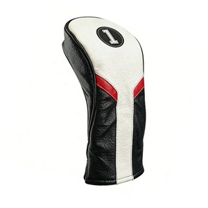Venta al por mayor de fábrica: Fundas de calidad superior personalizadas para palos de <span class=keywords><strong>golf</strong></span> (Driver, Fairway, Híbrido, Madera 1, 3, 5) de cuero negro bordado. - Product Image 1