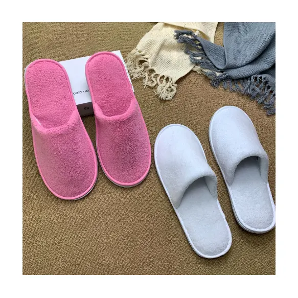 Goede Kwaliteit Nieuwe Stijl Product Maatwerk Antislip Gezellige Zachte Wegwerp Luxe Hotel Slippers