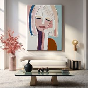 Pintura al Óleo Abstracta Minimalista Hecha a Mano, Arte de Pared Enmarcado para Decoración de Apartamentos y Hoteles Urbanos - Product Image 6