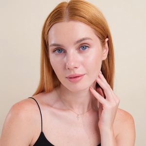 สร้อยคอจี้เพชรทรงกากบาทเงินแท้ 925 ชุบทอง 18k ดีไซน์ใหม่ล่าสุดสำหรับผู้หญิง - Product Image 4