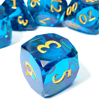 Dés DND en résine à facettes bleu profond, ensemble de dés polyédriques faits à la main pour les jeux de rôle Dungeons and Dragons et les jeux de société & Role-RD Bleu foncé