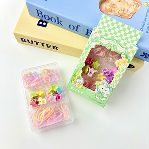 Sweet Elastic Rubber Band Hair <b>Clip</b> Set For Children Princess Series <b>Baby</b> Hair Accessories With Bow Geometric Cartoon Design - Product Image 3