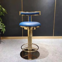 Chaise de bar moderne en tissu industriel avec cadre en aluminium pour salon et bar à domicile