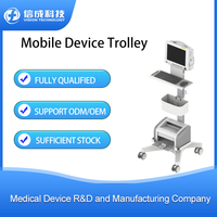 Chariot médical en métal de style industriel pour chariot de scanner dentaire avec plateau de support pour l'équipement dans les hôpitaux et les cliniques