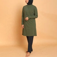 Maillot de bain burkini musulman ensemble trois pièces couleur unie hijab lâche décontracté grande taille maillot de bain musulman modeste maillot de bain ensemble