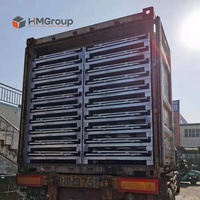 Boîte métallique logistique pliable et empilable en acier galvanisé, conçue pour la sécurité, conteneur de palette pour le stockage de matériaux industriels