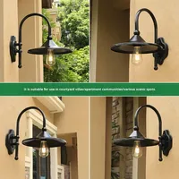 Applique murale LED extérieure en aluminium étanche IP65, blanc chaud, certifiée ROHS, pour balcon, jardin, terrasse, cour, garantie 2 ans