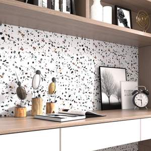 Papel de Contacto de <span class=keywords><strong>vinilo</strong></span> <span class=keywords><strong>para</strong></span> encimeras de cocina, papel tapiz de decoración de Pvc, mármol, blanco brillante, impermeable, terrazo - Product Image 6