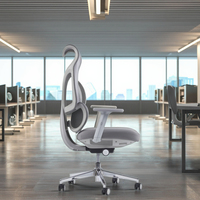 Chaise de bureau ergonomique en tissu pour personnes corpulentes, avec soutien lombaire réglable, accoudoirs réglables, certifiée Bifma pour la colonne vertébrale