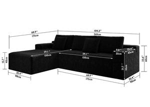 Ensemble de canapé modulaire sectionnel en forme de L, convertible, rembourré, compressé, moderne, pour salon/chambre/appartement, sans assemblage - Product Image 6