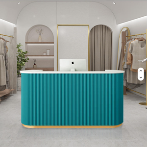 Comptoir de caisse moderne pour petite clinique, bureau de réception rose pour petit salon de beauté, comptoir de caisse pour boutique, bureau d'accueil - Product Image 6